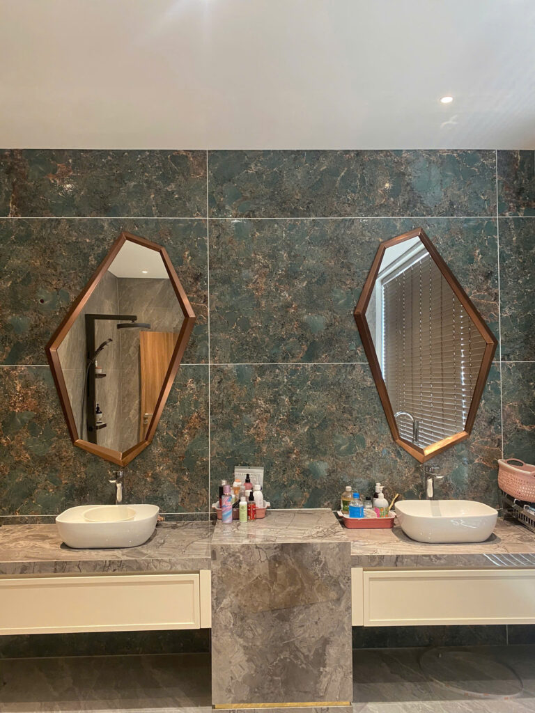 Gương quả xoài luxury khung inox cao cấp