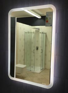 Gương LED phun cát lắp thực tế