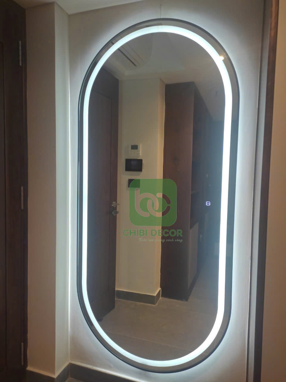 Gương phòng tắm LED phun cát