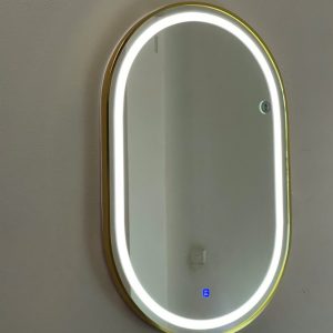 Gương LED dáng bo tròn hai đầu lắp thực tế